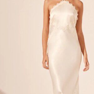 Shona Joy la lune lace halter open back maxi dress